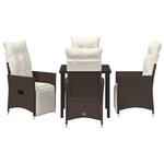 vidaXL Ensemble de salle à manger pour jardin 5 Pièces Marron Poly rotin