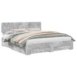 vidaXL Cadre de lit Gris béton 180 x 200 cm Bois d'ingénierie