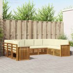 vidaXL Ensemble de canapé d'angle avec coussin 9 Pièces Naturel et Crème