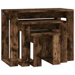 vidaXL Tables gigognes 3 Pièces Chêne fumé Bois d'ingénierie