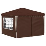 vidaXL Tente de fête pop-up 288 x 288 x 245 cm Marron Tissu Oxford