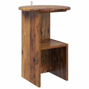 vidaXL Table d'appoint Bois ancien Ø 39 5 x 55 cm Bois d'ingénierie