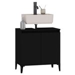 vidaXL Meuble d'évier noir 58x33x60 cm bois d'ingénierie