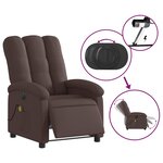 vidaXL Fauteuil de massage inclinable électrique Marron foncé Tissu