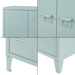 Casier de bureau métallique à 2 portes 110 x 75 x 33 cm bleu gris 03_0009178