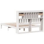 vidaXL Lit bibliothèque sans matelas blanc 135x190 cm bois pin massif
