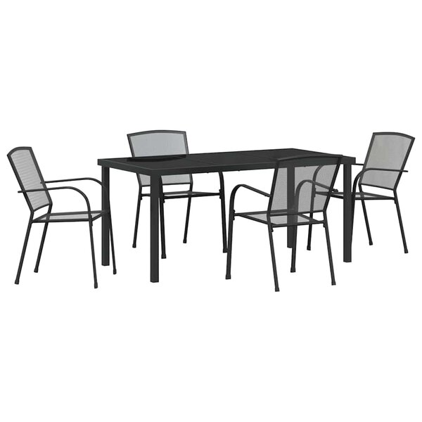 vidaXL Ensemble de salle à manger pour jardin 5 Pièces Anthracite