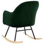vidaXL Chaise à bascule Vert foncé Velours