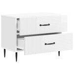 vidaXL Cabinet de chevet Blanc brillant 62 x 34 5 x 47 5 cm