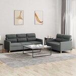 vidaXL Ensemble de canapés 2 Pièces avec coussins Gris foncé Tissu