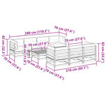 vidaXL Salon de jardin 8 Pièces avec coussins bois de pin imprégné