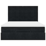 vidaXL Cadre de lit ottoman avec matelas noir 140x190 cm velours