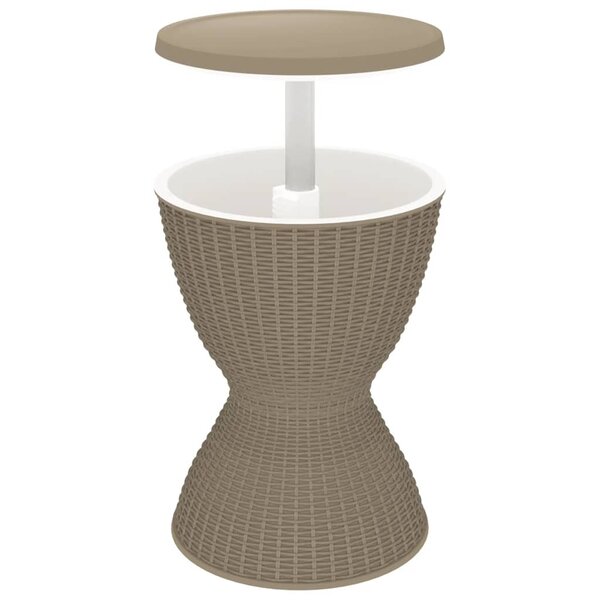 vidaXL Table à glacière 3 en 1 marron clair polypropylène