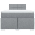 vidaXL Sommier à lattes de lit avec matelas Gris clair 120x200cm Tissu
