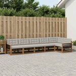 vidaXL Ensemble de canapés d'extérieur 6 Pièces Naturel et gris clair