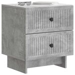 vidaXL Cabinet de chevet avec tiroir Gris béton 43 x 34 5 x 47 5 cm