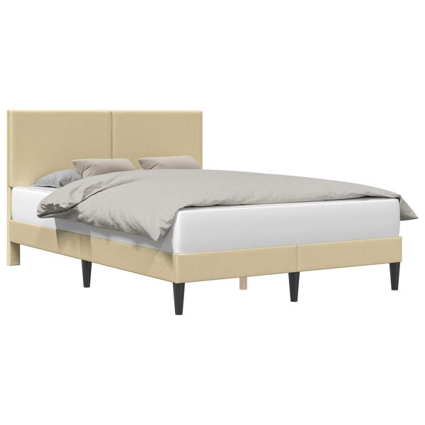 vidaXL Cadre de lit avec tête de lit Gris Vert Clair 140 x 190 cm