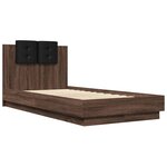 vidaXL Cadre de lit tête de lit chêne marron 90x190 cm bois ingénierie