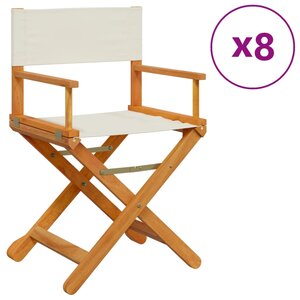 vidaXL Chaises de jardin pliables lot de 8 blanc crème tissu