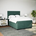 vidaXL Sommier à lattes de lit et matelas Vert foncé 160x200cm Velours