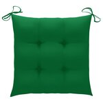 vidaXL Chaises de jardin lot de 8 avec coussins vert Bois teck solide