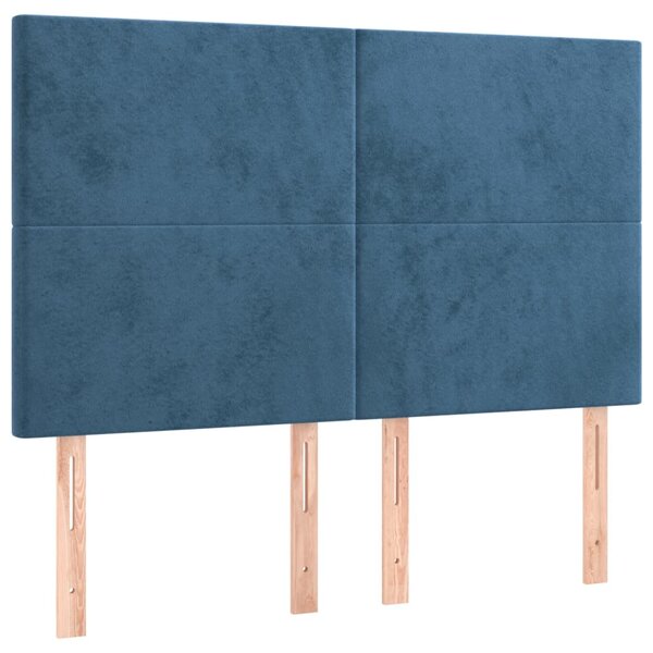 vidaXL Têtes de lit 4 Pièces Bleu foncé 72x5x78/88 cm Velours