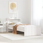 vidaXL Cadre de lit avec tête de lit sans matelas blanc 90x200 cm