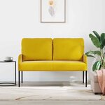 vidaXL Canapés avec coussin 110cm Jaune Contreplaqué