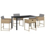 vidaXL Ensemble de salle à manger pour jardin 5 Pièces Beige Poly rotin