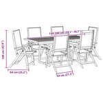 vidaXL Ensemble à Manger de jardin 7Pièces bois d'acacia solide textilène