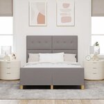 vidaXL Cadre de lit avec tête de lit Taupe 160 x 200 cm tissu