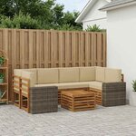 vidaXL Ensemble de canapés d'extérieur 7 Pièces Naturel et Beige