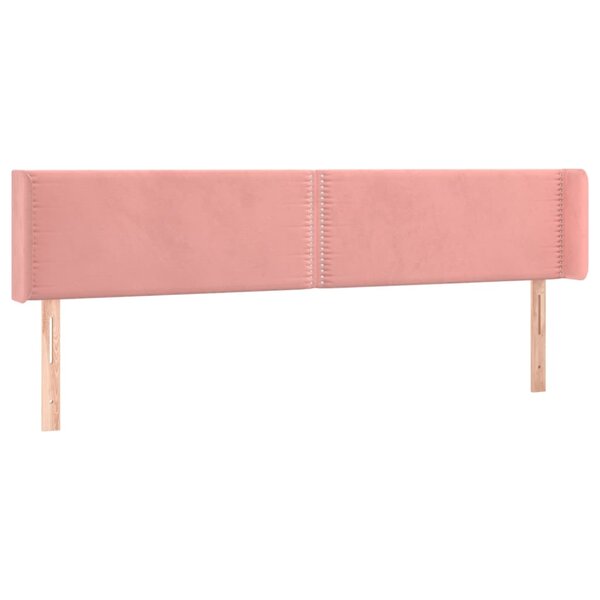 vidaXL Tête de lit avec oreilles Rose 183x16x78/88 cm Velours