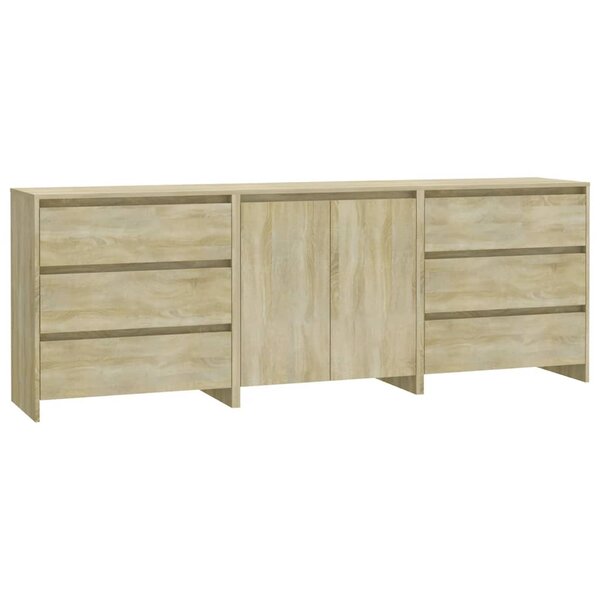 vidaXL Buffets 3 Pièces Chêne sonoma Bois d'ingénierie