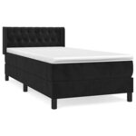 vidaXL Sommier à lattes de lit avec matelas Noir 90x190 cm Velours