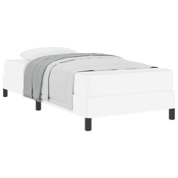 vidaXL Cadre de lit avec matelas Blanc pur 100 x 200 cm tissu