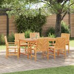 vidaXL Ensemble de salle à manger pour jardin 7 Pièces Marron