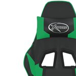 vidaXL Chaise de jeu de massage Noir et vert Similicuir