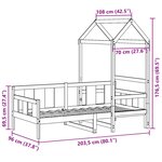 vidaXL Lit de jour avec toit sans matelas 90x200 cm bois massif