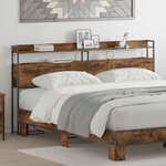 vidaXL Tête de lit de rangement Chêne fumé 200 cm Bois d'ingénierie