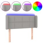 vidaXL Tête de lit à LED Gris clair 83x16x78/88 cm Tissu