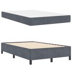 vidaXL Cadre de lit avec matelas Gris foncé 120 x 200 cm tissu