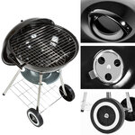 Tectake Barbecue charbon sur roues Ø 41,5 cm