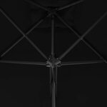 vidaXL Parasol de jardin avec mât en acier noir 250x250x230 cm