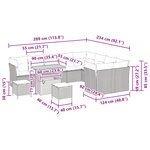 vidaXL Ensemble de canapé de jardin 12 Pièces Noir polyrotin