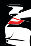69-1113 Carte Voiture de Sport Luxe Automobile Lignes emblématiques Illustration Graphique Moderne Design épuré coloré Objet de Collection pour Passionné -Avec Enveloppe 12x17cm -Fabrication française