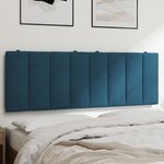 vidaXL Coussin de tête de lit bleu 120 cm velours