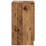 vidaXL Table de chevet avec 3 tiroirs vieux bois 39x35x65 cm