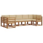 vidaXL Ensemble de canapés d'extérieur 7 pc Naturel et Beige