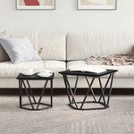 vidaXL Ensemble de tables d'appoint 2 Pièces Chêne noir 50 x 50 x 40 cm